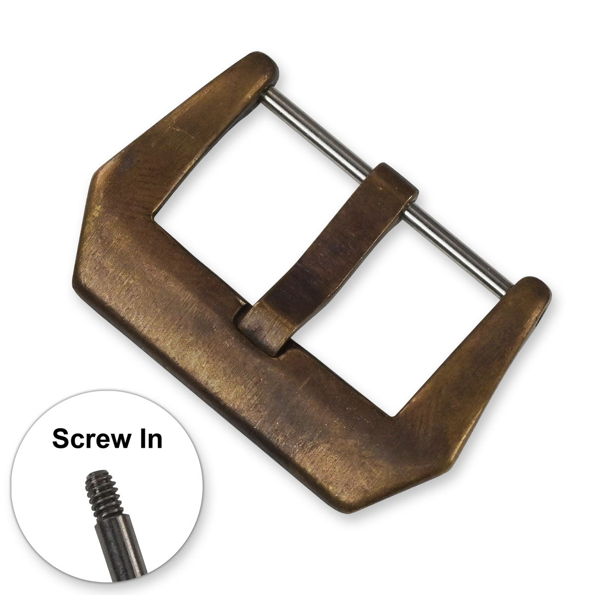 Aged Pre V BRONZE buckle watch Pam 20mm 22mm 24mm 26mm Easy SCREW In fitting